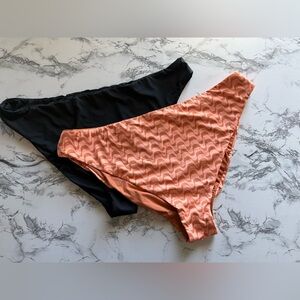 Dippin' Daisy's Black and Peach Wave Bikini Bottoms